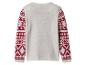 Witte trui met rode Fair Isle-patroonmouwen