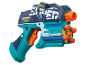 Super Rapid Fire speelgoedpistool, blauw en turquoise.