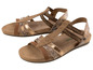 Twee paar bruine sandalen met gespen, van het merk Rieker.