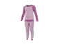Roze en paarse thermische ondergoedset voor dames.