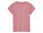Roze t-shirt met korte mouwen.