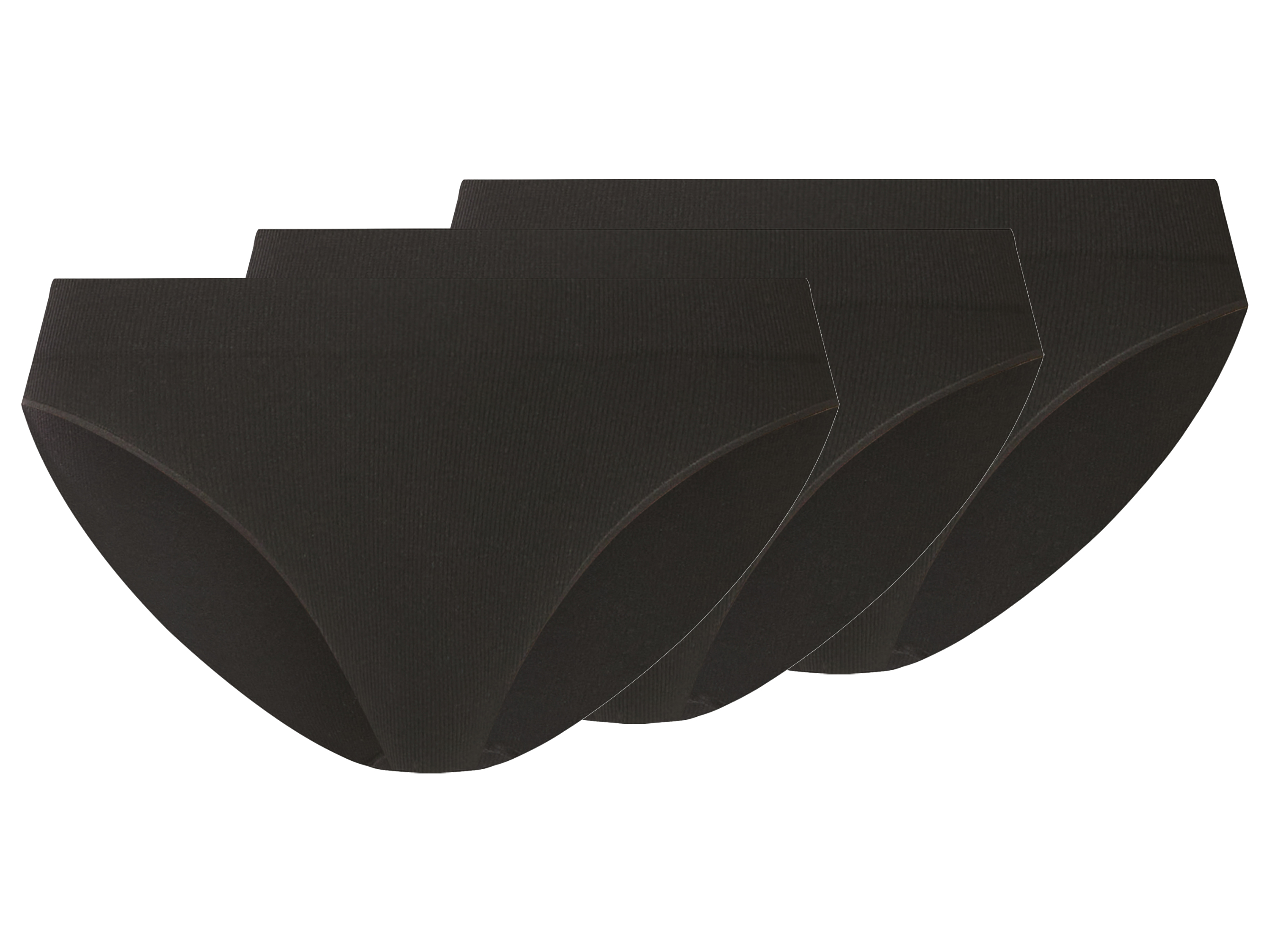 esmara Set van 3 geribde dames onderbroeken (Zwart, S (36-38))