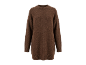 Bruine gebreide trui-jurk voor dames in een oversized model