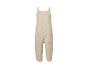 Beige gebreide romper voor baby's.
