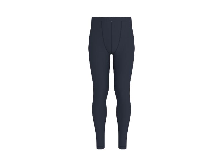 Donkerblauwe lange onderbroek voor heren op een witte achtergrond.