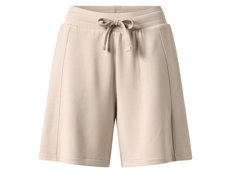 Beige katoenen shorts met trekkoord.