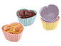 Hartvormige cupcakevormen met gebakken cupcakes