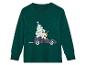 Groen longsleeve shirt met kerstboom en rendier in auto