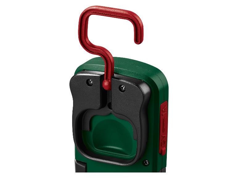 Groene en rode werklamp met haak