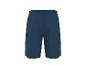 Donkerblauwe sportshorts met elastische tailleband, achteraanzicht.