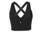 Zwarte dames sportbeha met gekruiste bandjes op de rug
