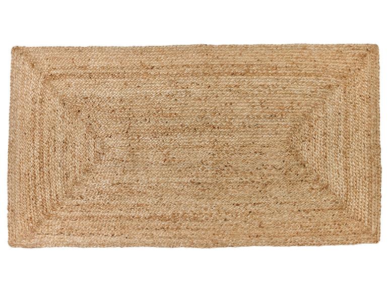 Rechthoekig gevlochten jute vloerkleed