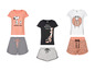 Pyjama sets met Snoopy, Pink Panther en Bugs Bunny print