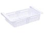 Witte plastic opbergmand voor koelkast of voorraadkast