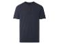 Donkerblauw heren Henley T-shirt met korte mouwen.