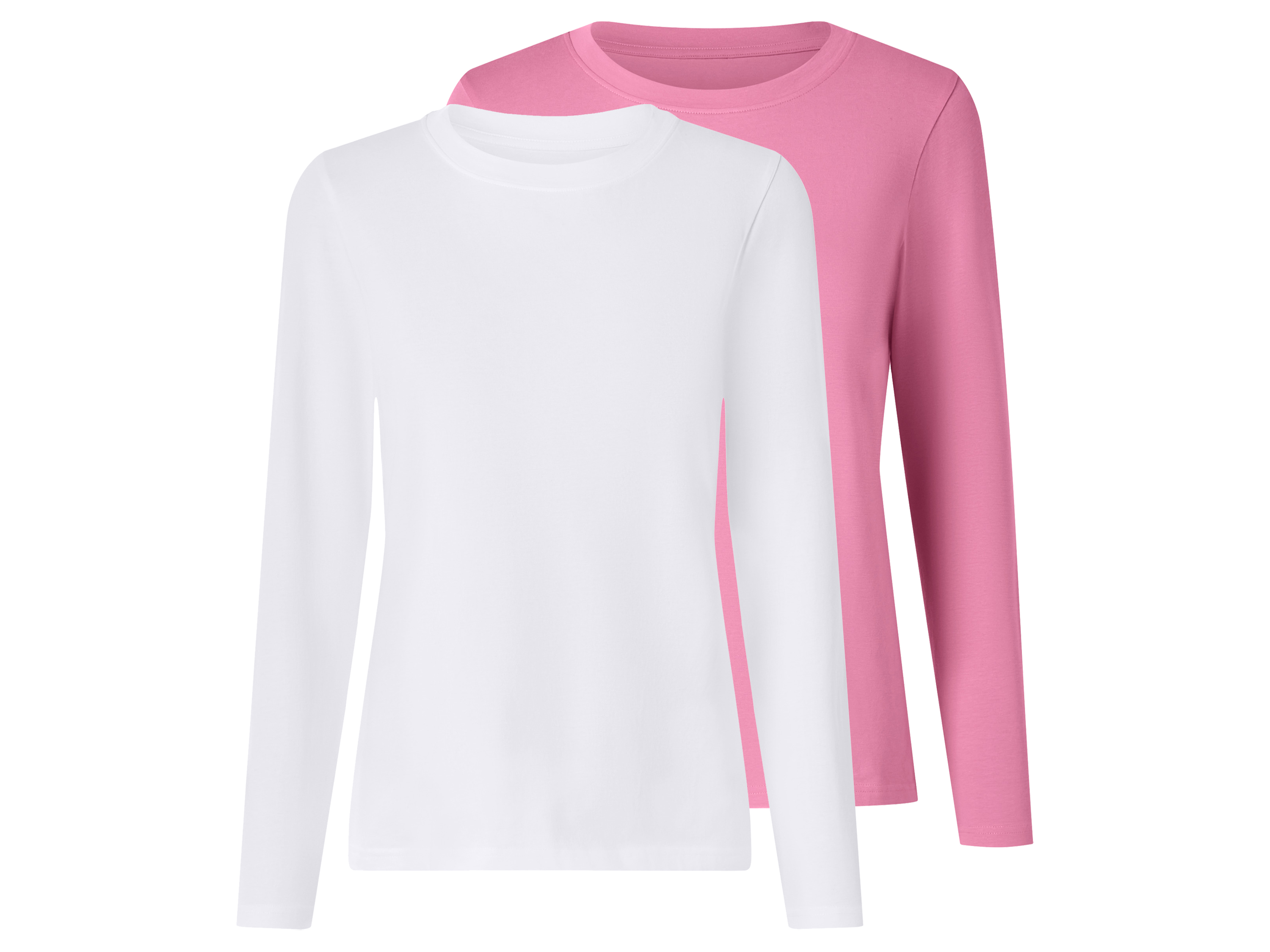 esmara Set van 2 dames longsleeves (roze/crème, S (36-38))