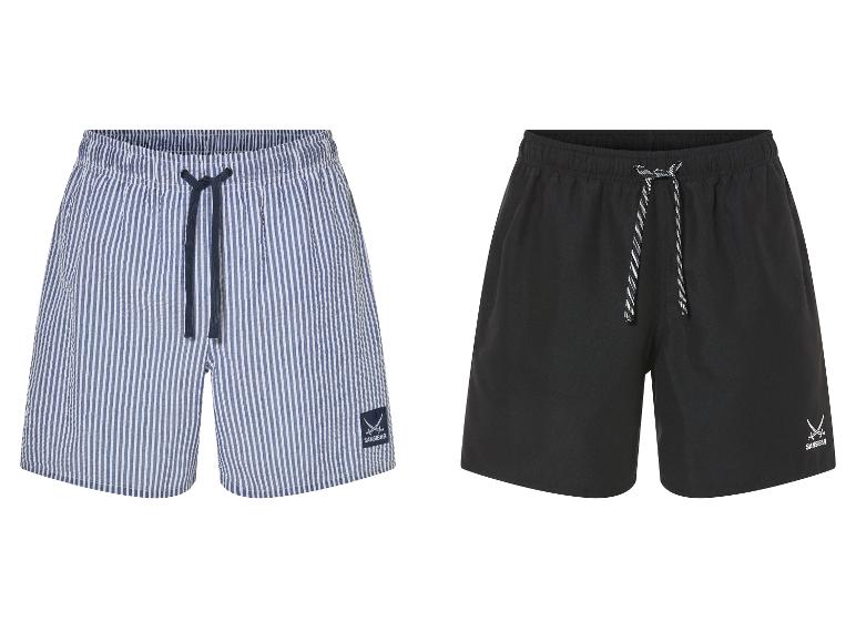 Sansibar shorts: blauw-wit gestreept en effen zwart.