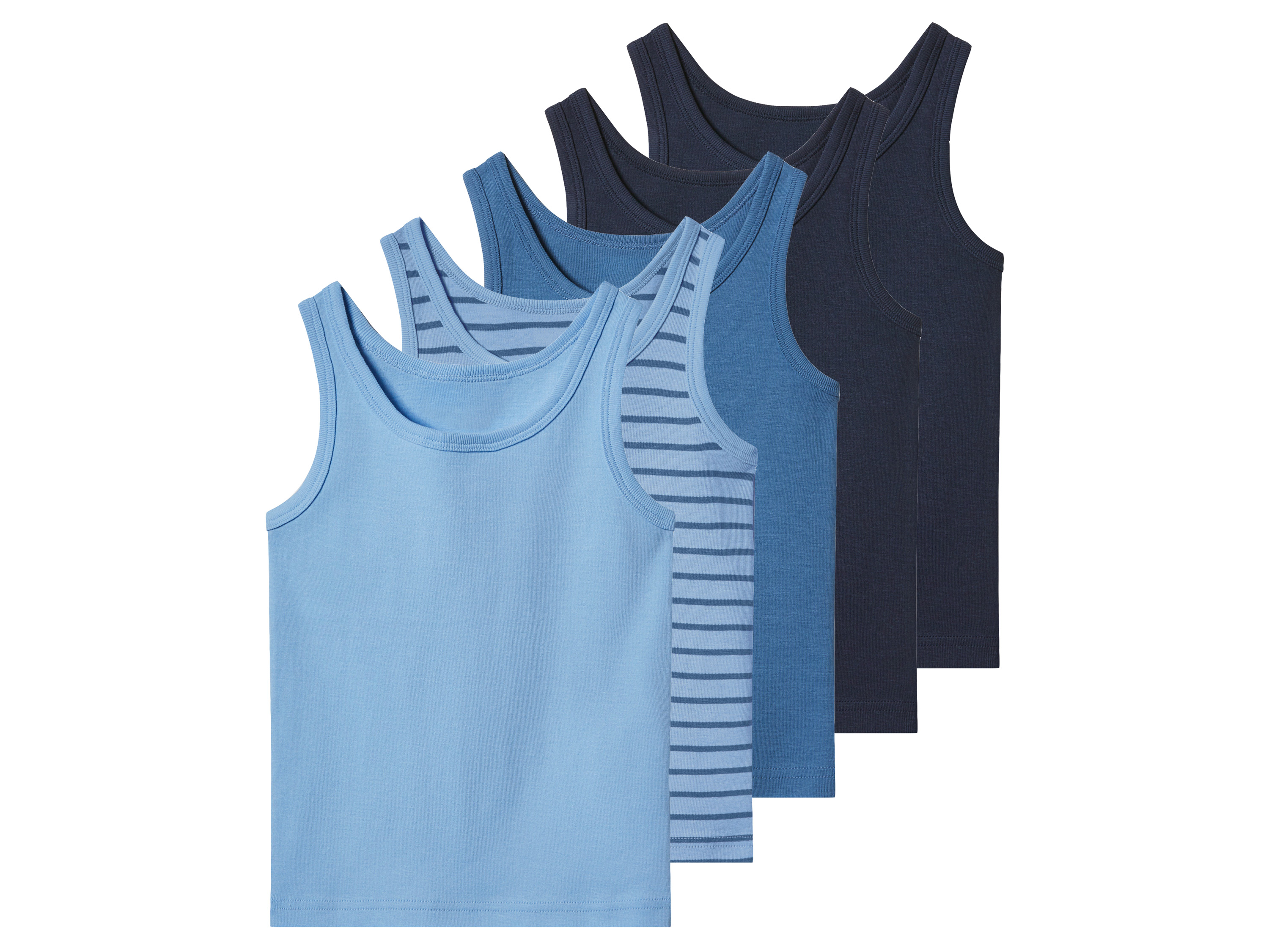lupilu Set van 5 kinder hemden (Donkerblauw/blauw, 98/104)