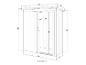 Houten tuinhuis met deur, afmetingen 1630x890x1820 mm, alle afmetingen in mm.