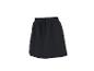 Zwarte rok met elastische taille en trekkoord.