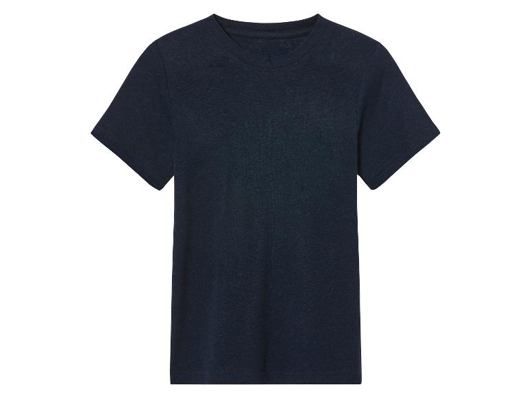Donkerblauw t-shirt met korte mouwen.