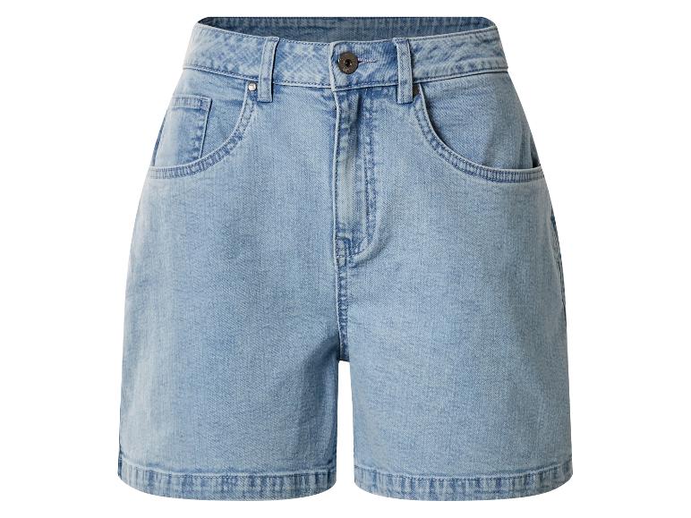 Lichtblauwe high-waisted denim shorts voor dames
