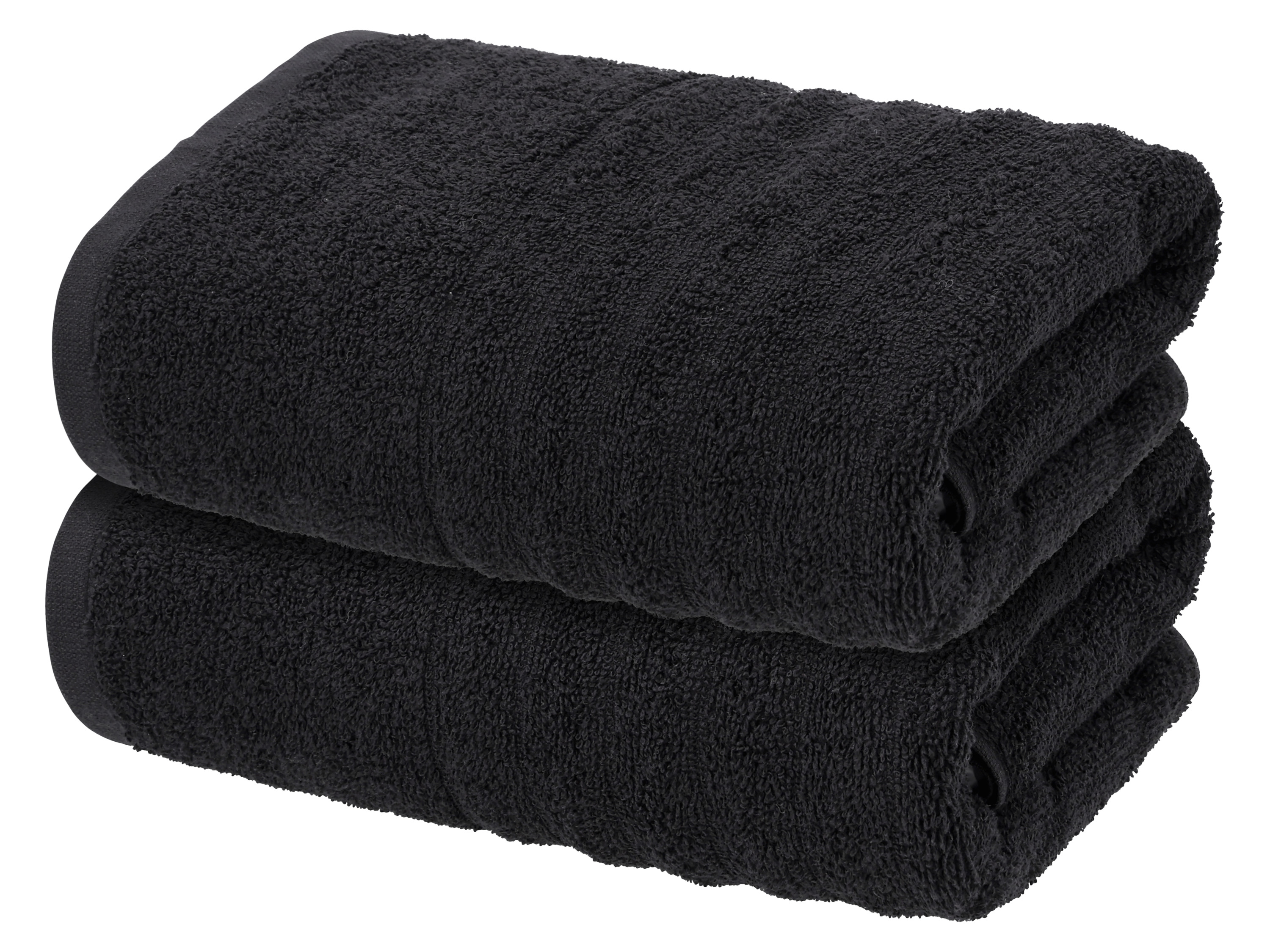 LIVARNO Set van 2 handdoeken, 50 x 100 cm, 500 g/m² (Zwart)