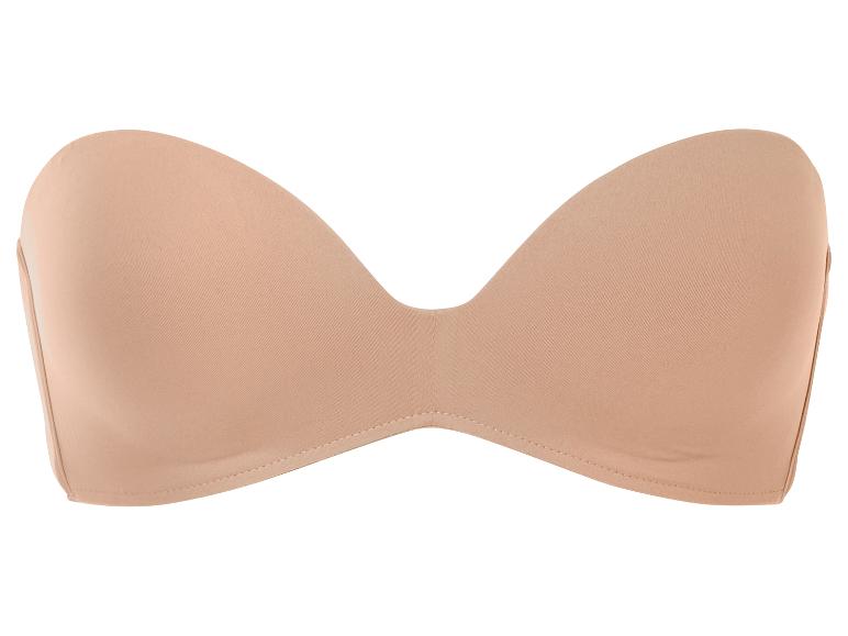 Beige strapless bandeau bh.