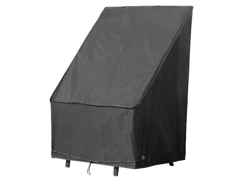 Zwarte beschermhoes voor tuinmeubelen, met trekkoord