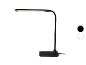 Zwarte LED-bureaulamp met flexibele hals en verlichte strip