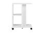 Witte bijzettafel met twee planken en wielen