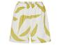 Shorts met een abstracte print in geel en wit.