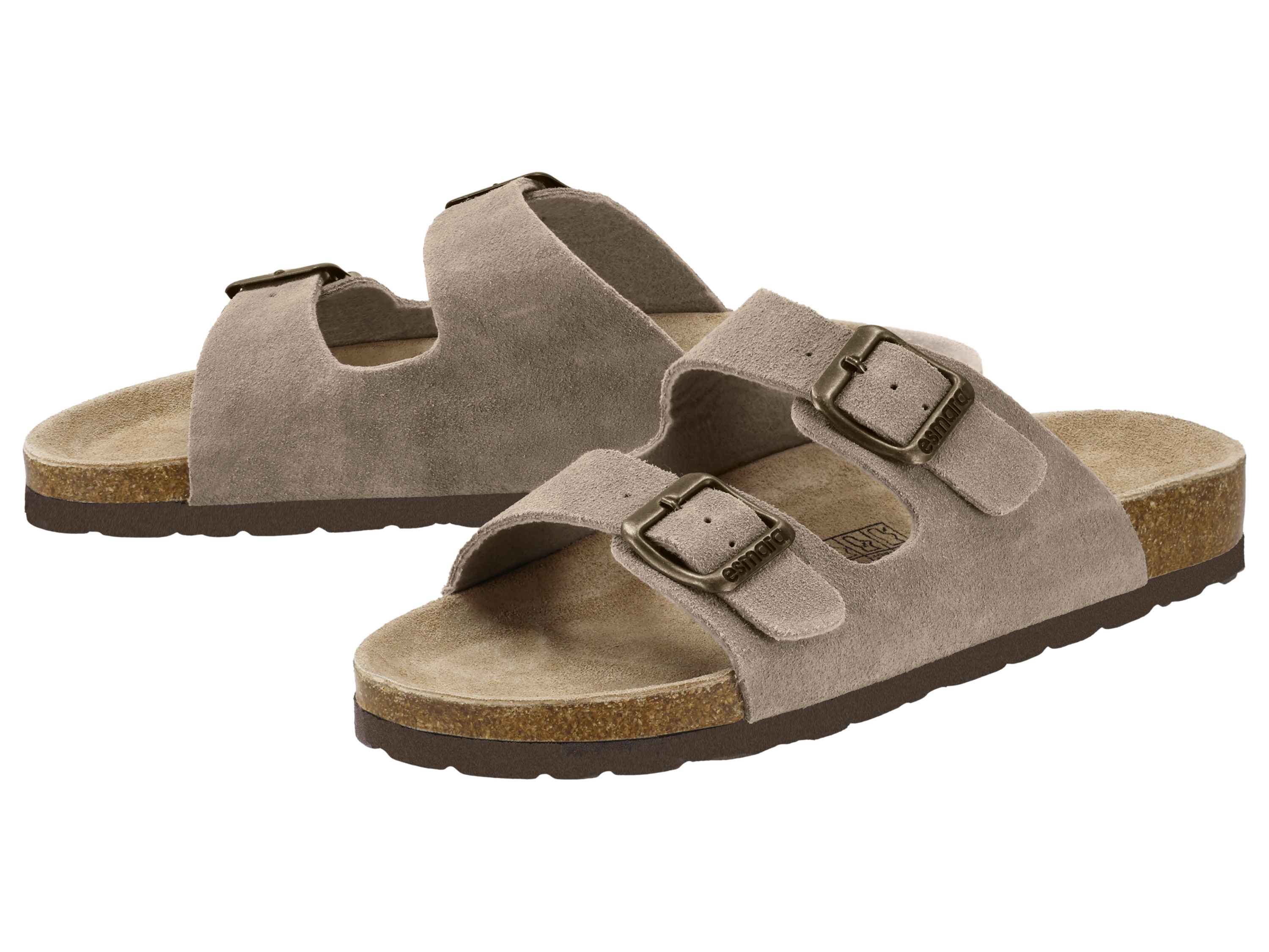 ESMARA Leren dames slippers (Beige, 40)