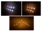 LED-lichtsnoeren in sneeuwvlok- en stervorm in wit en warm wit.