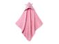 Roze badhanddoek met capuchon en cartoon dieren gezicht