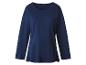 Donkerblauw shirt met lange mouwen, ronde hals en zijsplitten