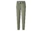 Olijfgroene joggingbroek met een lichtgrijze decoratieve strik in de taille.