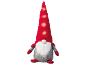 Kerst decoratieve kabouter met een rode verlichte muts en witte baard.