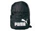 Zwarte rugzak met een wit logo van een springende kat en de merknaam eronder.