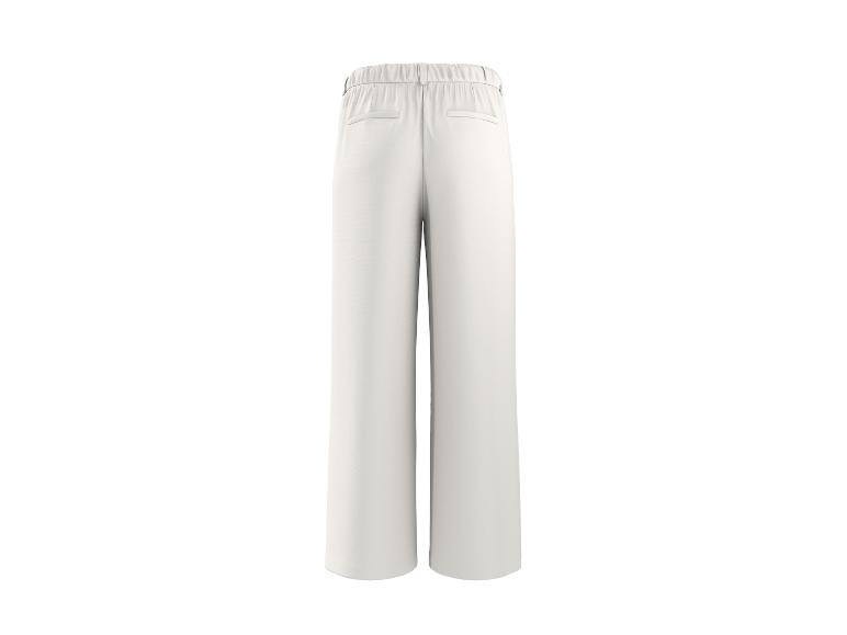 Dames crèmekleurige wijde broek, achteraanzicht