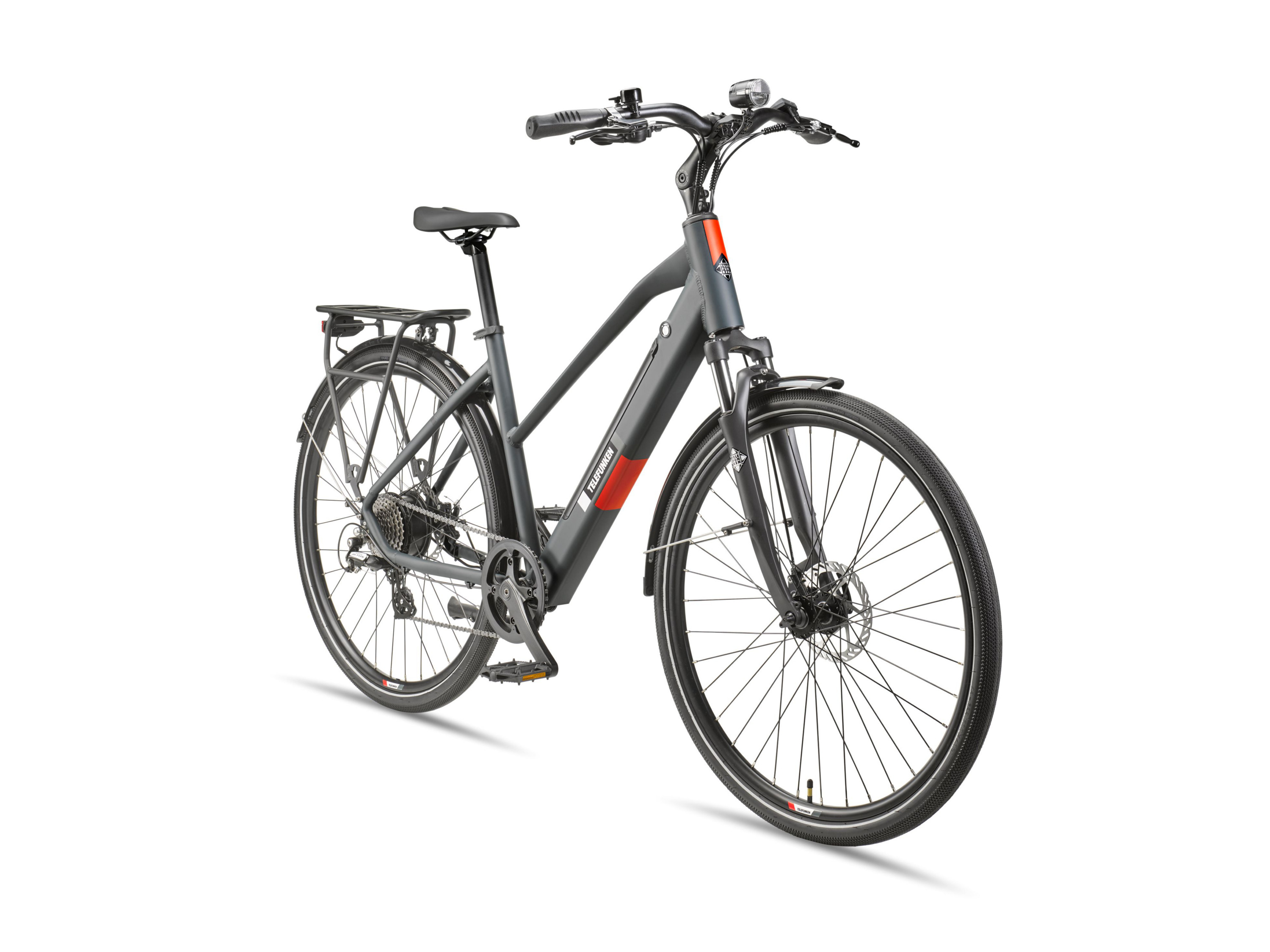 TELEFUNKEN Elektrische fiets Trekking Expedition XT490 (Trapeziumvormig frame, Graniet grijs)