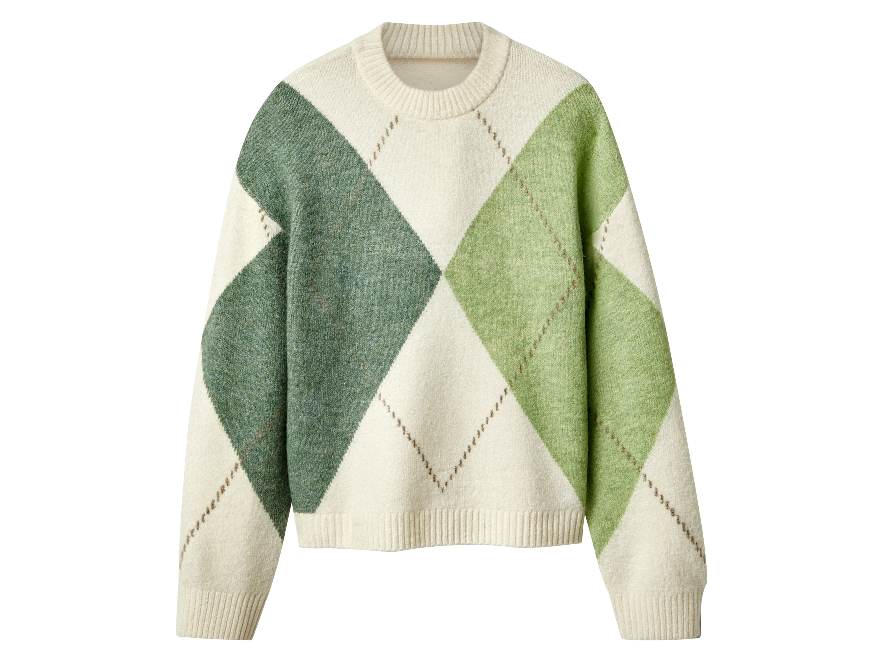 esmara Dames trui (Wit/groen, XS (32/34)) afbeelding