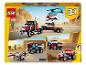 LEGO Creator 3-in-1 set met een vrachtwagen, een sportwagen en een vliegtuig.