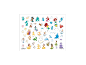 Stickers van prinsessen en sprookjesfiguren met hun silhouetten.