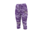 Paarse capri sportlegging voor dames met patroon en trekkoord.