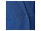 Donkerblauwe blazer met dubbele knoopsluiting, detail van de stof.