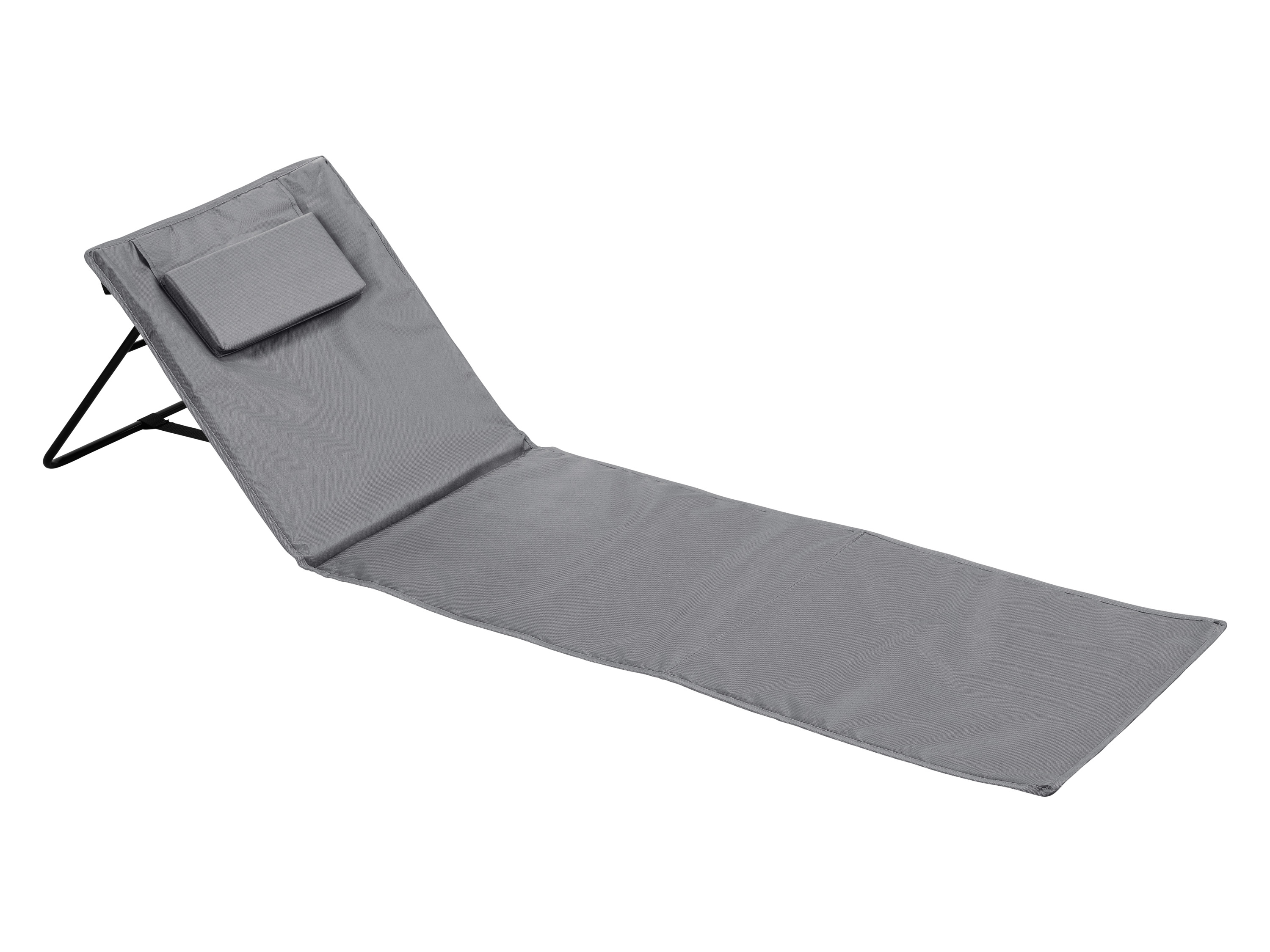 CRIVIT Strandmat met rugsteun 161 x 53 cm (Grijs)