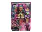 Monster High Cleo De Nile pop in verpakking met accessoires en verjaardagsthema.