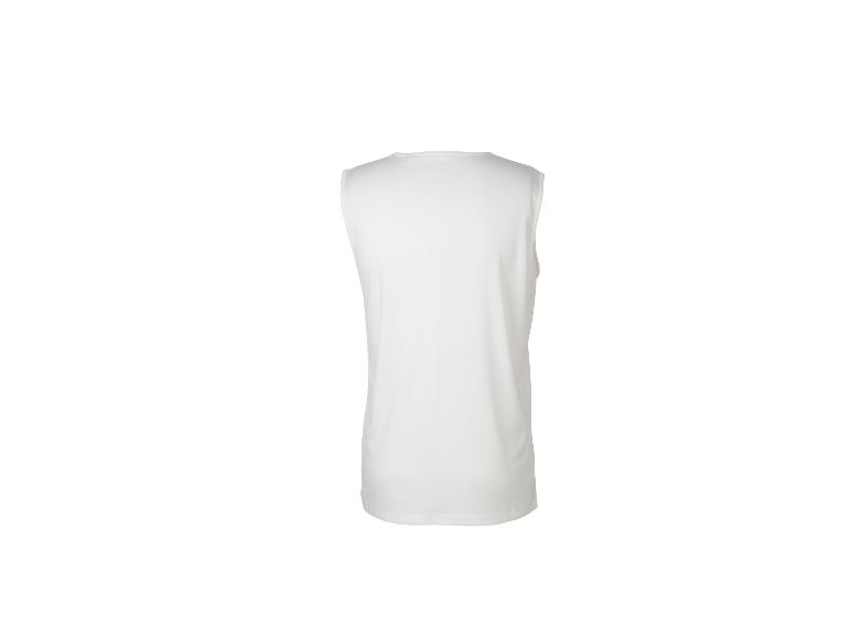 Wit mouwloos herenshirt, achteraanzicht