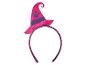 Hoofdband met roze heksenhoed met paarse band en pootafdruk